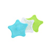 Aaa160 Reusable Star Eco-friendly Silicone Bathroom Filter Sink Stopper Floor Sewer Outfall Anti Clogged Strainer Floor Drain