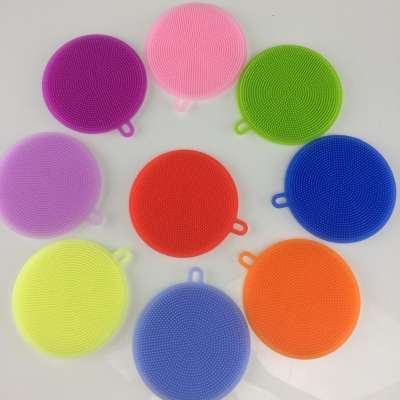 Silicone dishwashing brush Food Grade Scrubber BPA Free Multipurpose Kitchen Cleaning Sponges For Pot Pan Fruit and Vegetables