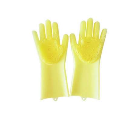 Magic Silicone Gloves with Wash Scrubber, Piixy Reusable Eco-Friendly Dish Heat Resistant Gloves Kitchen Tool for MultipurposeMa